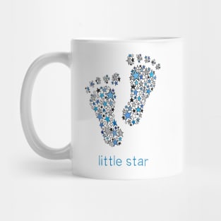 Little Star Cute Baby Feet - Blue Print Mug